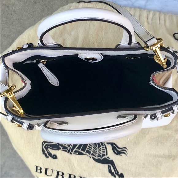 Burberry Leather Check-Panel Satchel Bag - Picture 5 of 7